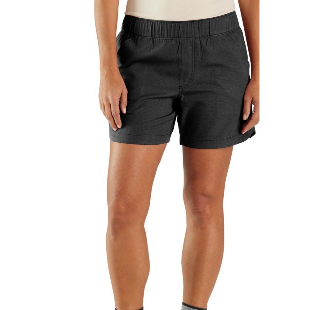 Carhartt Force Ripstop Work Shorts Womens S 4-6 Black Pull On NEW